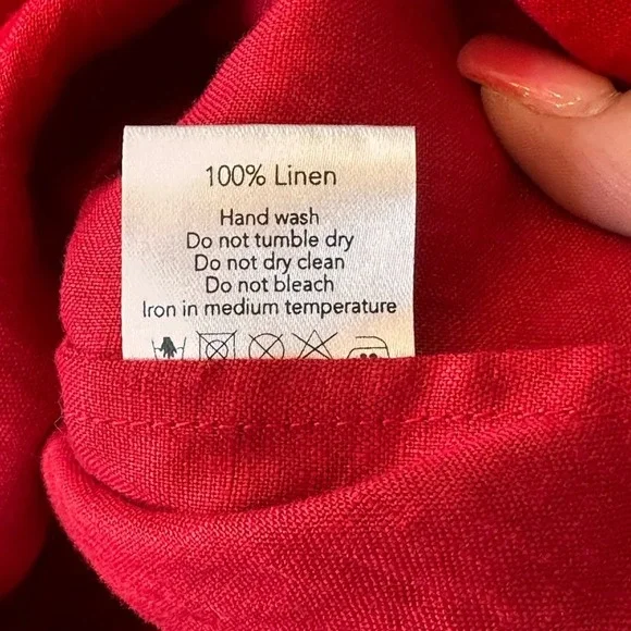 Lu.ciee NWT 2 piece red linen pantsuit sustainable fabric size S/M‎ - Picture 6 of 16